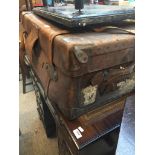 A vintage leather travel case