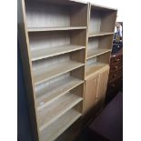 Light wood bookcases