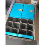 A box containg three sets of six champagne flutes and a box of 4 - 22 in total