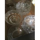 6 large crystal bowls