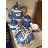 Wedgwood blue/white/gold coffee set - 15 pieces