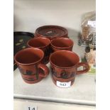 Royal Worcester Crown ware teaware - 12 pieces - signed Scottie Wilson