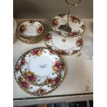 20 pieces of Royal Albert "Country Roses" to include cake stand.