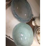 Two cast glass bowls