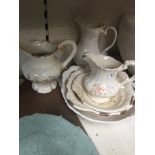 Collection of pottery jugs and bowls etc