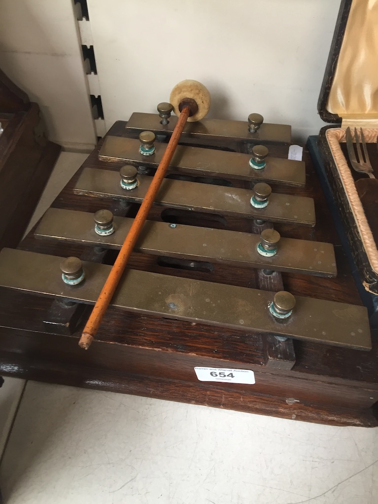 vintage wall hanging baby xylophone (5 notes)