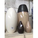 4 Assorted pottery vases