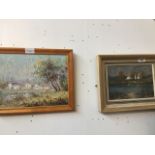 Bernard Page, landscape, oil on canvas, signed lower right, together with another landscape, oil