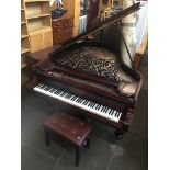 A Schiedmayer, Stuttgart, Rosewood cased baby grand piano and stool