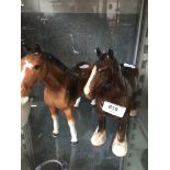 Beswick Shire horse + another similar.