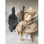 4 small figurines including bust by Alfred Stelmacher