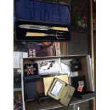 Boxed servers, cigarette cases and costume jewellery