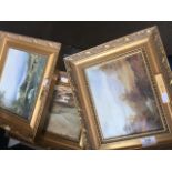 Four Lake District prints in gilded frames