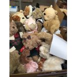 Two boxes of collectable teddy bears.