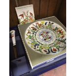 Wedgwood calendar plate and Worcester cheese plate