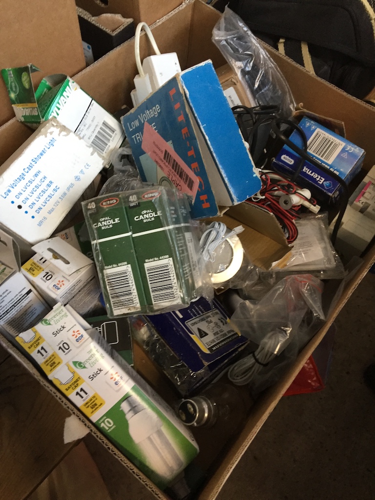 Mixed box of electrical items