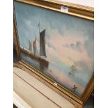 Van Gelder, boats on the water, oil on canvas, signed lower left, 60cm x 50cm, framed.