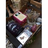 A box of mixed items, bric a brac, etc