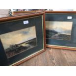 A pair of landscape watercolours, unsigned, 27cm x 19cm each, framed and glazed.