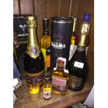 A quantity of wines, spirits including Glenfiddich, famous Grouse, etc