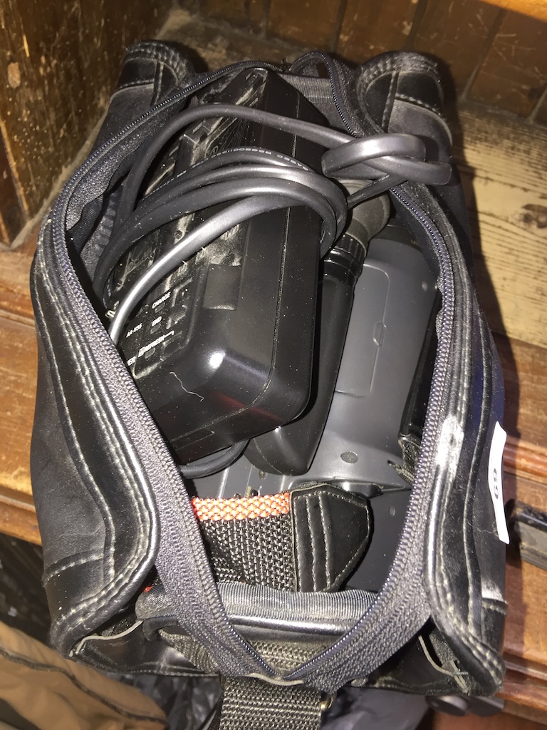 A JVC camcorder in case