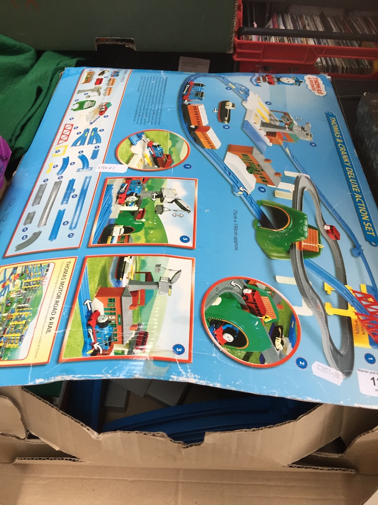 A Thomas & Friends, Thomas & Cranky Deluxe Action Set.