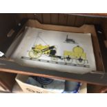 A box of prints of Stephensons Rocket