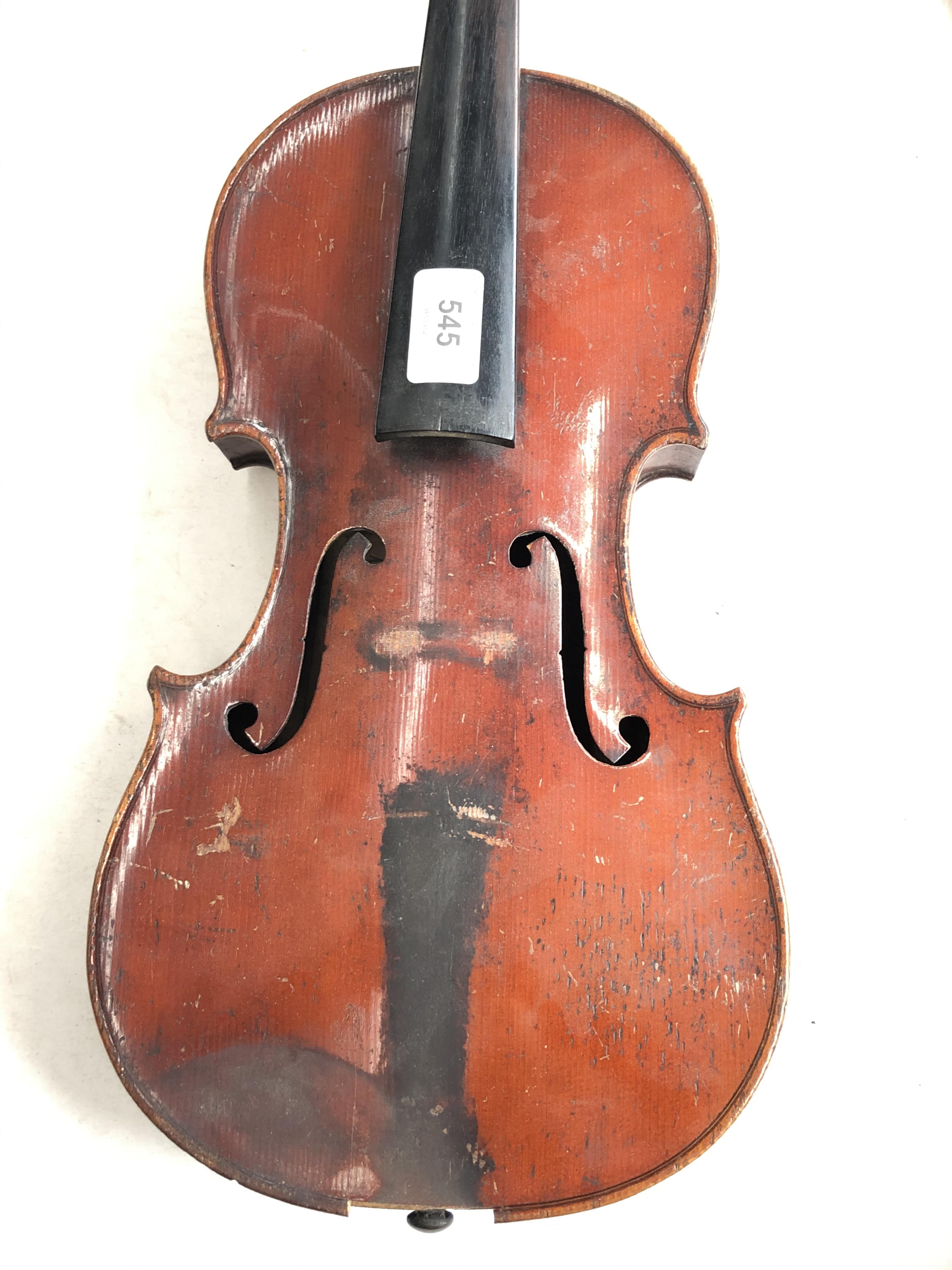 A late 19th violin bearing interior label 'Antonius Stradivarius Cremonensis Faciebat Anno 1777 Made - Bild 3 aus 25