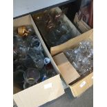 3 boxes glassware