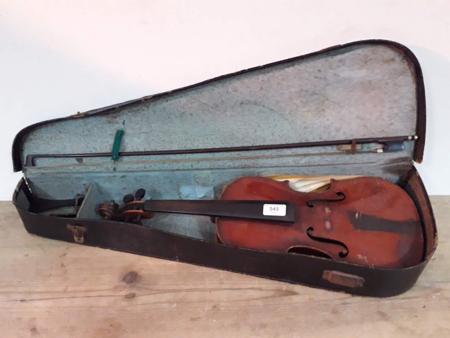 A late 19th violin bearing interior label 'Antonius Stradivarius Cremonensis Faciebat Anno 1777 Made