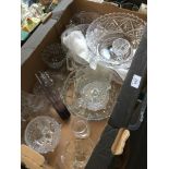 A box of glassware - vases, bowls etc