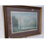 An impressionist style limited edition print, indistinctly signed in pencil, 63cm x 43cm, framed and