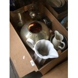 A box of large glassware and some jugs