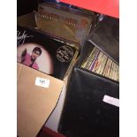 A box and a case of records - mainly LPs