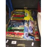 Box of model trucks