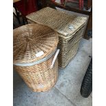 Two wicker baskets