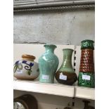 4 German vases and mixed ;porcelain/glassware