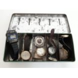 A mixed lot of vintage wristwatches.