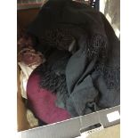 A box of antique and vintage clothing items to include Victorian, flapper era, etc.