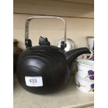 A Hornsea Pottery Swan Lake teapot in black, designed by Martin Hunt and Colin Rawson, winner of a