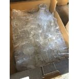 A box of vintage glassware