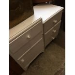 Two white painted bedside cabinets