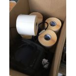 A Zebra GK420d thermal printer and 5 rolls