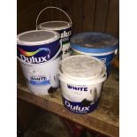 4 tubs of various paints.