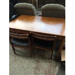 A White & Newton retro teak extending dining table and 4 chairs