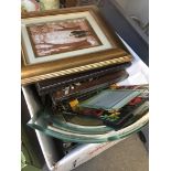 Box of various picture frames