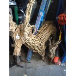 2 wicker garden animal ornaments