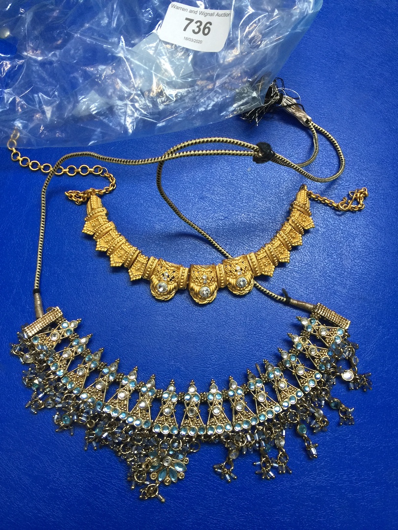 Indian style and other costume necklaces