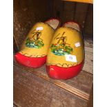 A pair of Dutch wooden clogs.