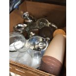 A box of misc kitchenware.